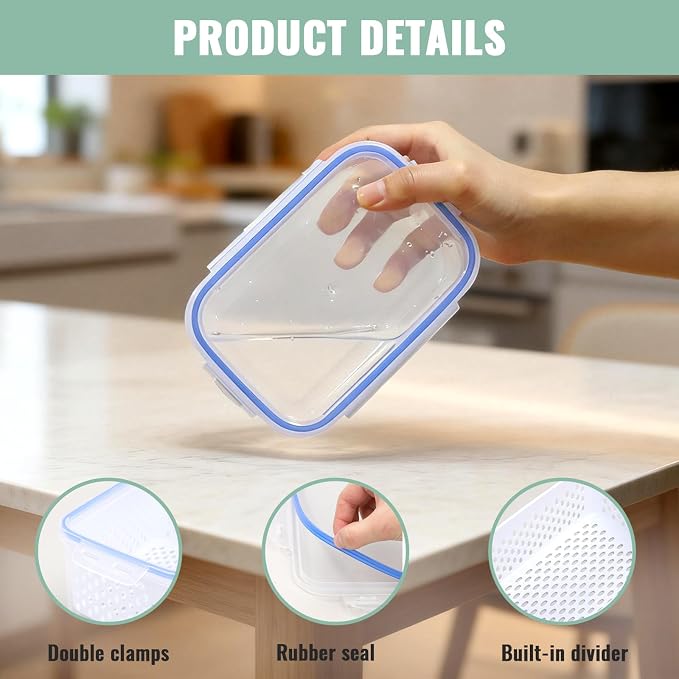 3 PCS Fruit Storage Containers for Fridge Food Berry Storage Container Set - Image 4