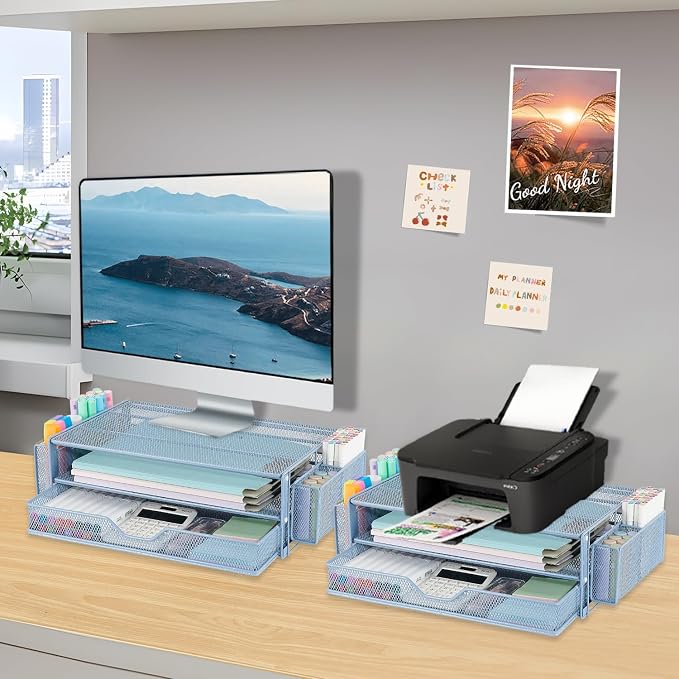 AUPSEN Computer Monitor Stands Riser，2-Tier Desk Organizers and Accessories - Image 7