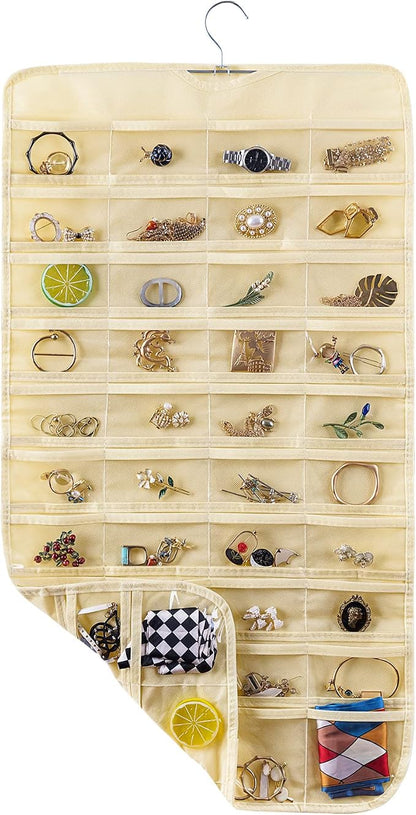 Bloss Hanging Jewelry Organizer 80 Pockets Hanging Double-Side Jewel Hanger by Bloss