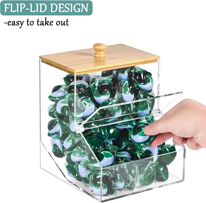 1.2GAL Large Acrylic Laundry Pods Container BY VEGEVIGI, Dishwasher Pods Holder - Image 3