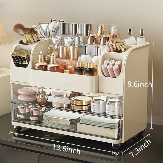 Makeup Organizer with Drawers for Vanity, Bathroom Countertop Organizer with - Image 6
