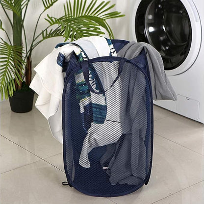 Larpur Popup Mesh Laundry Basket, Collapsible Clothes Washing Laundry Hamper - Image 5