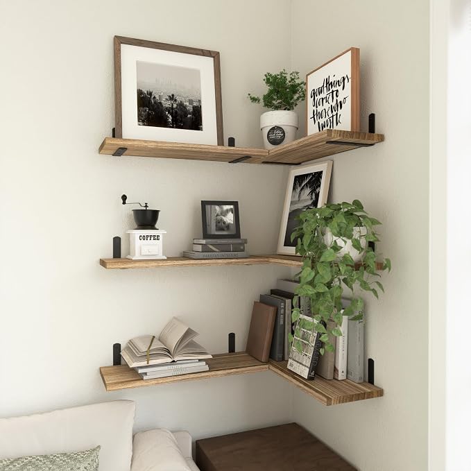 WOPITUES Wood Floating Shelves Set of 6, Shelves - Image 5