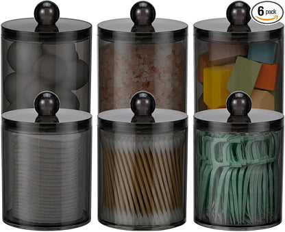 6 Pack Acrylic Qtip Holder Dispenser by AOZITA