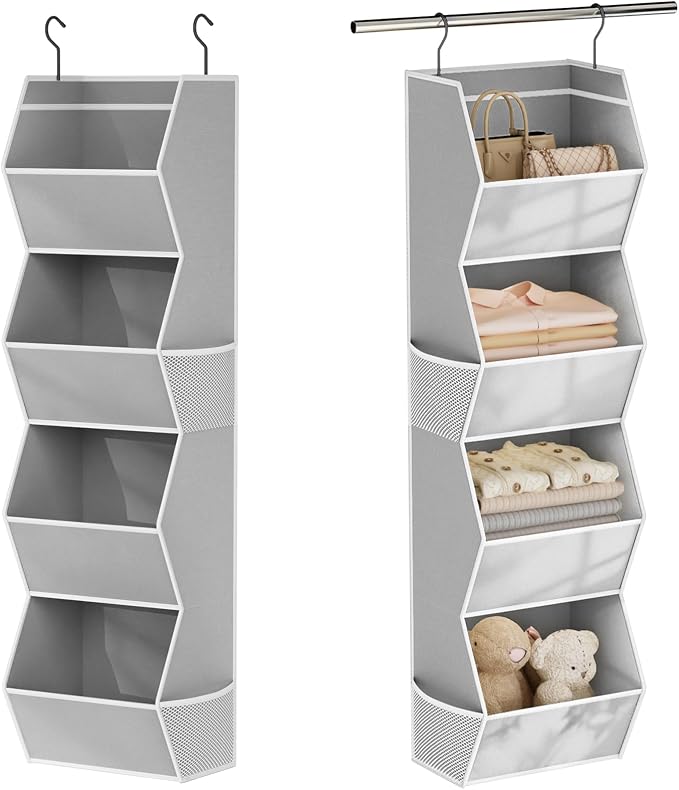 Hanging Closet Organizer 4 Shelf Collapsible Bedroom Closet Organizers and by Wawocs