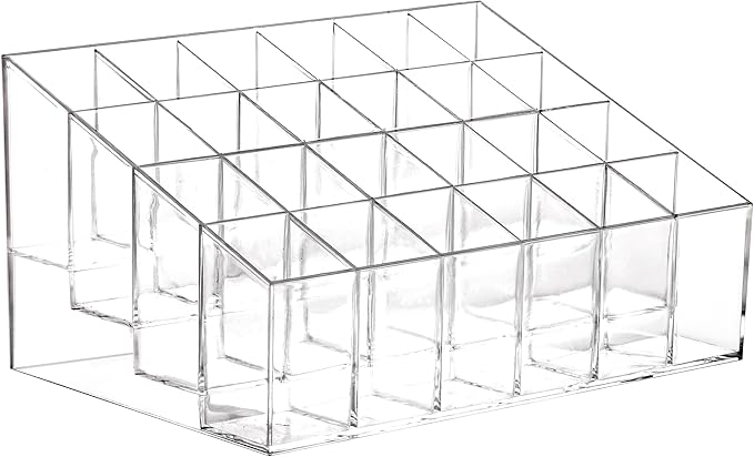Tecbeauty Lipstick Holder, 24 Slots Clear Lipstick Organizer Acrylic Lipgloss by Tecbeauty