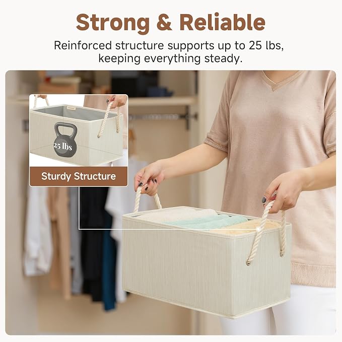 StorageWorks Storage Baskets for Shelves, Foldable Fabric Closet Storage Bins - Image 6