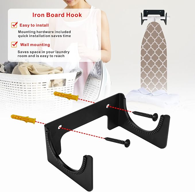 Ironing Board Holder Wall Mount, Ironing Board Hanger Y T Leg Concealed Iron - Image 2