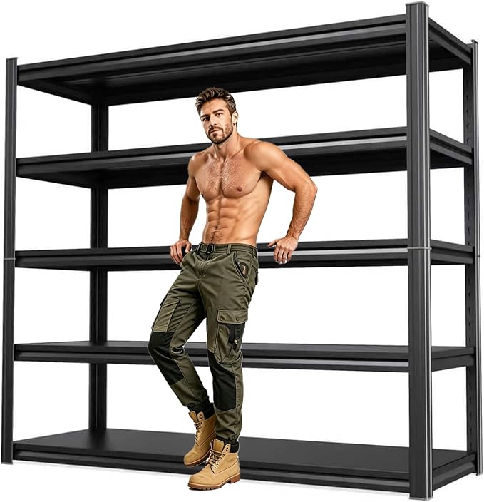 71.2''H Storage Shelves, 3000lbs Garage Shelving, Adjustable Heavy Duty by KORVENA