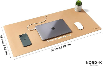 Nordik Leather Desk Mat Cable Organiser Premium Extended Mouse Mat - Image 6