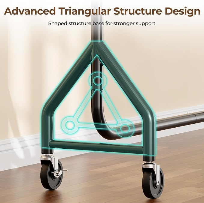 Clothes Clothing Rack, Rolling Heavy Duty Clothes Rack Load 420 LBS - Image 4
