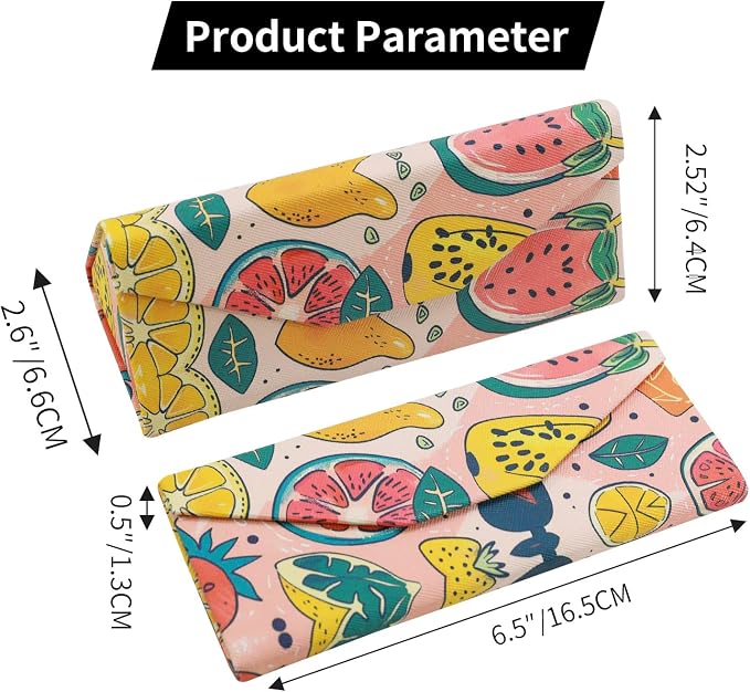 Foldable Glasses Case, Magnetic PU Leahter Sunglasses Case, Cute Hard Shell - Image 6