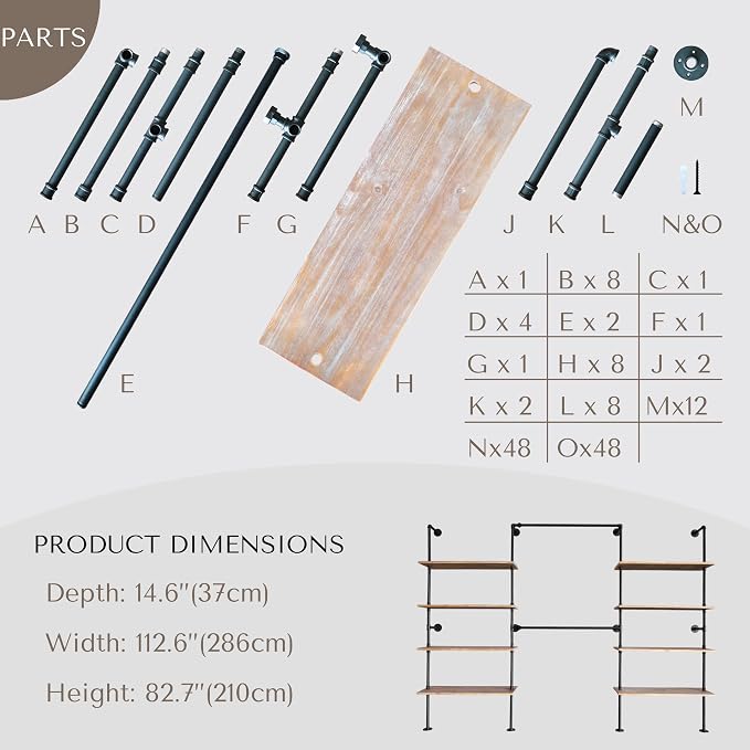 Industrial Pipe Clothing Rack, Wall Mounted Garment Hanging Rack - Image 7