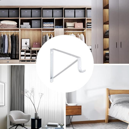 Closet Rod Brackets 11x9.5in, 4 Pack Closet Shelf Brackets, Wall Mounted - Image 5