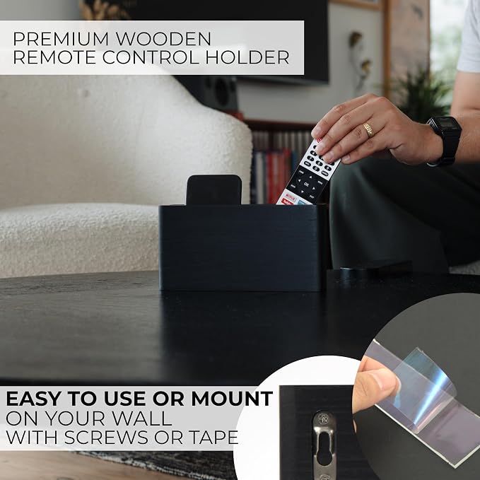 KIBAGA Premium Wooden Remote Control Holder - Image 3