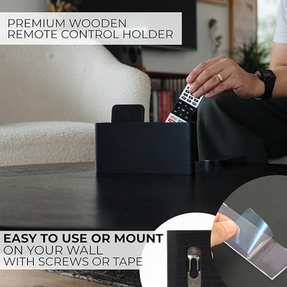KIBAGA Premium Wooden Remote Control Holder - Image 3