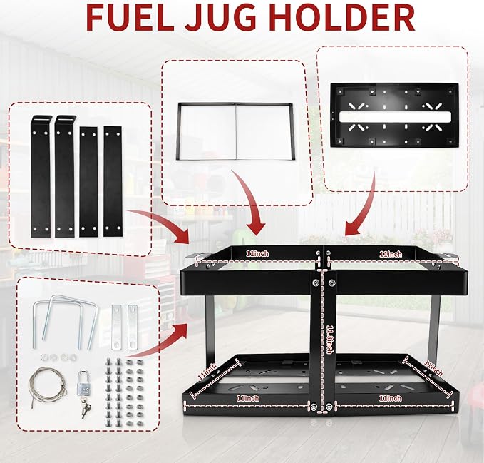 Upgrade Fuel Jug Holder, Fits Two 5 Gallon | Gas Can Holder - Image 3