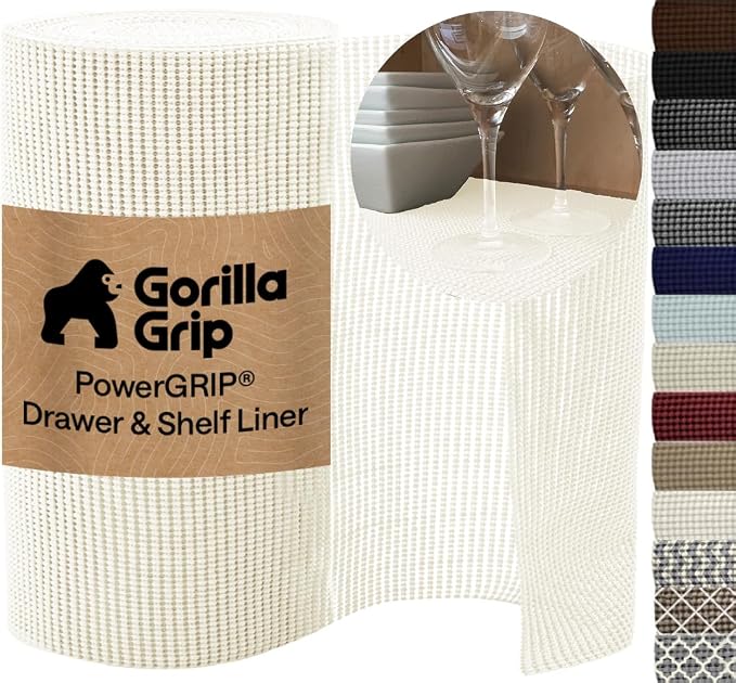 GORILLA GRIP powerGRIP Drawer Shelf and Cabinet Liner, Thick Strong Hold by Unknown