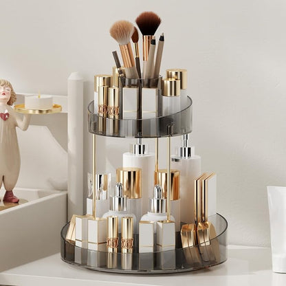 2 tier Makeup Organizer Countertop, 360 Rotating Makeup Organizer - Image 3