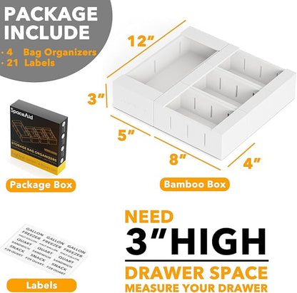 SpaceAid Bag Storage Organizer for Kitchen Drawer, Bamboo Organizer, Compatible - Image 3