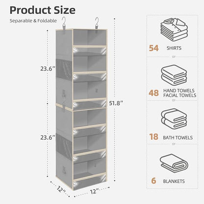STORAGE MANIAC 6-Shelf Hanging Closet Organizer and Storage, 2 Separable - Image 3