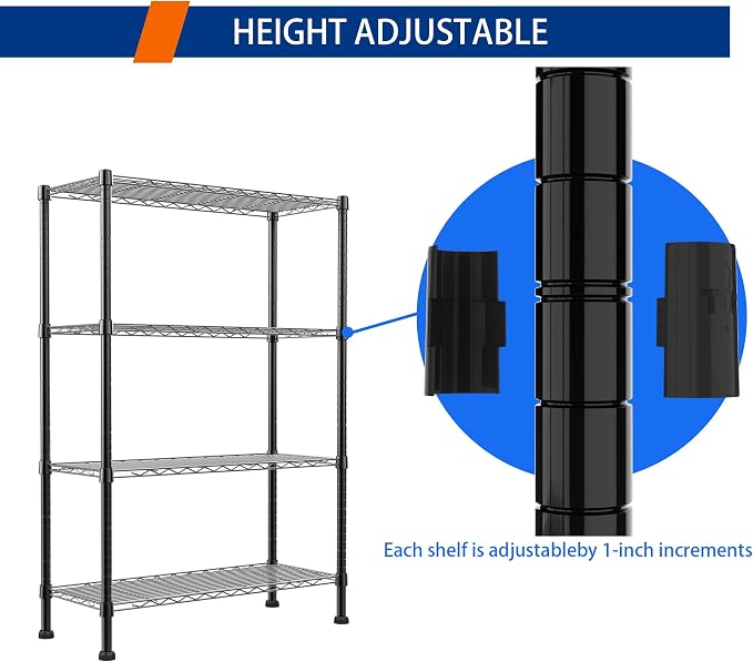 REGILLER 4-Wire Shelving Metal Storage Rack Adjustable Shelves, Standing - Image 5