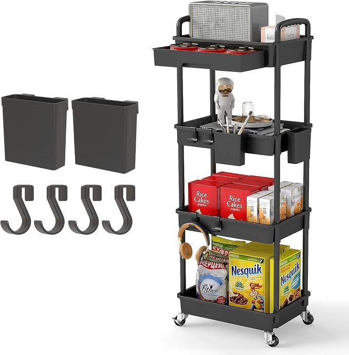 4 Tier Rolling Utility Cart by REBECAT