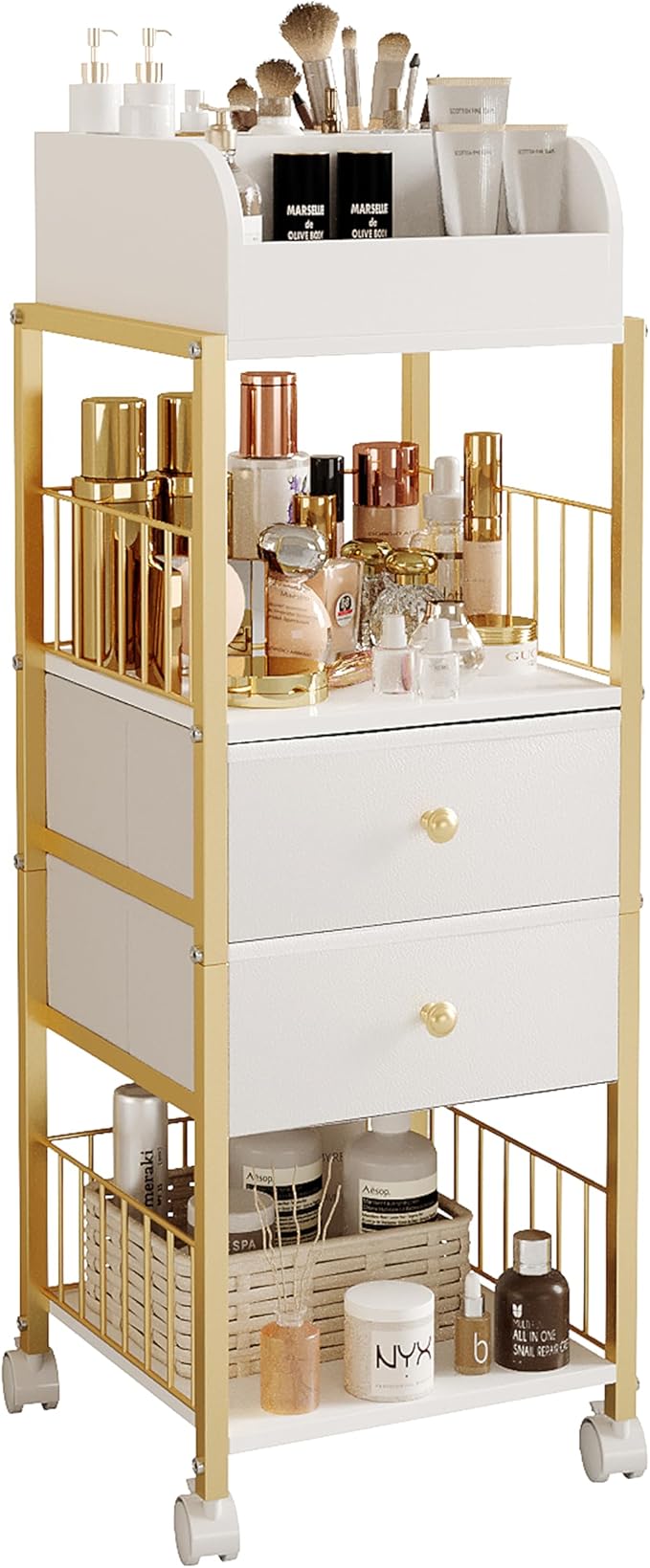 Makeup Organizer Storage Cart, Large Skincare organizers, Makeup Stand by ZQUYAJ
