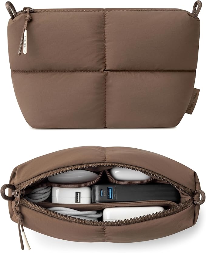 Comfyable Puffy Electronics Organizer Travel Case, Cute Tech Pouch by Comfyable