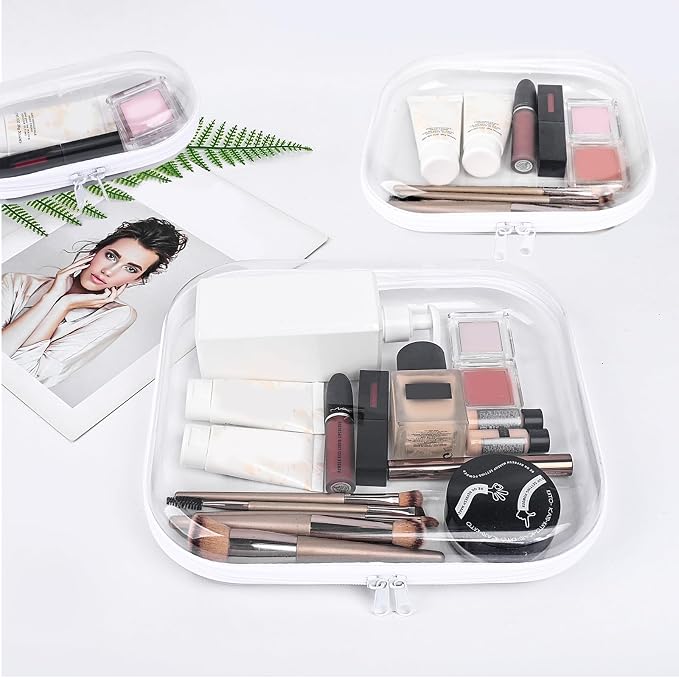 Clear Hard Plastic Zipper Case, Transparent Double Zippers Hard Pouch - Image 7