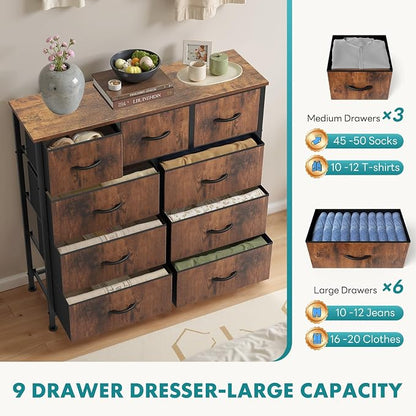 OLIXIS 9 Drawer Tall Dresser for Bedroom, Closet Organizers and Storage | - Image 6