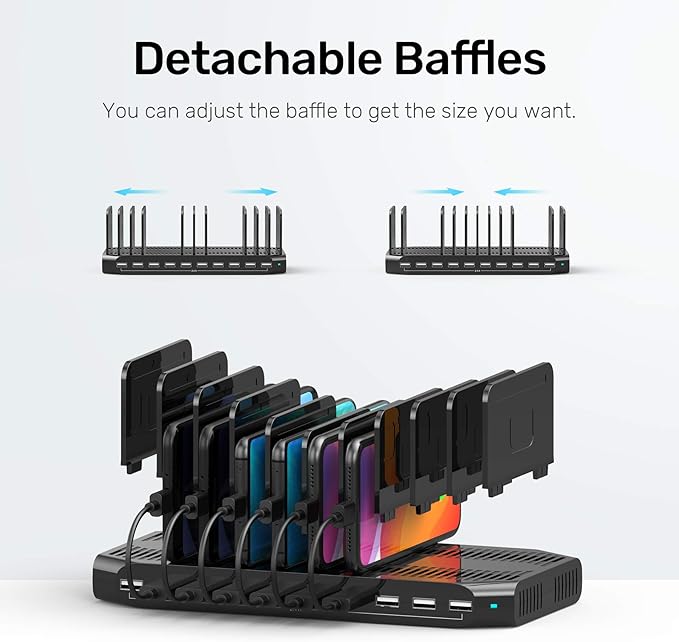 Unitek USB Charging Station, 10 USB Fast Ports Charge Docking Station and - Image 6