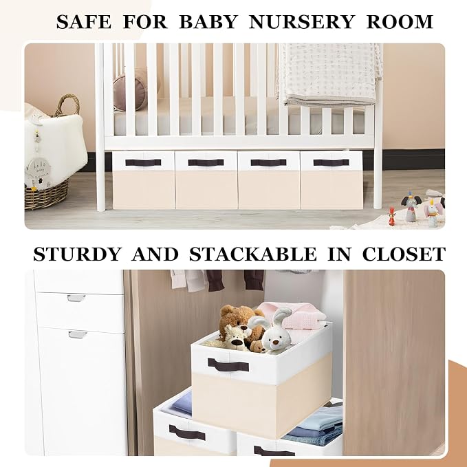 Criusia 6 Pack Large Toy Box Chest, Collapsible Sturdy Toy Storage Organizer - Image 6