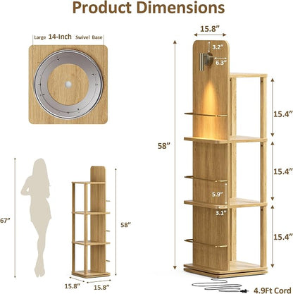 Rotating Bookshelf Tower w/Light, 15.4''/Shelf - Image 2