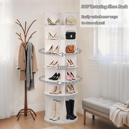 Runboll 7-Tier Rotating Shoe Rack Tower Spinning Shoe Display Lazy Susan - Image 8