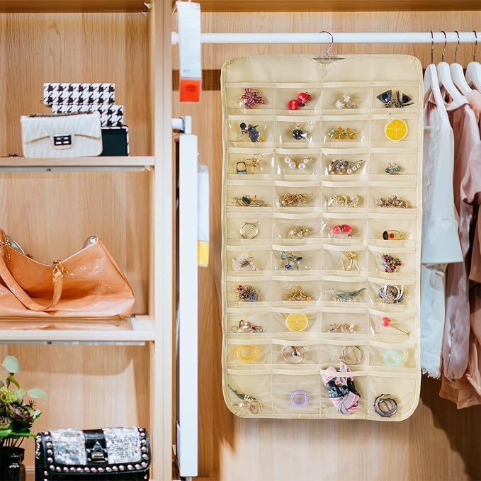 Bloss Hanging Jewelry Organizer 80 Pockets Hanging Double-Side Jewel Hanger - Image 4