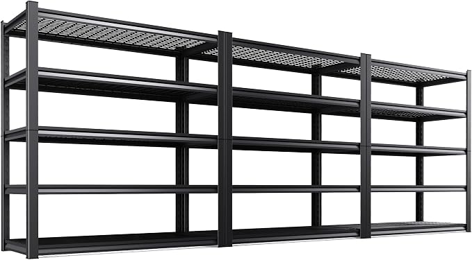3 Pack-46 ''W Storage Shelves, 71‘’H Garage Shelving, Adjustable Garage Shelves by KORVENA