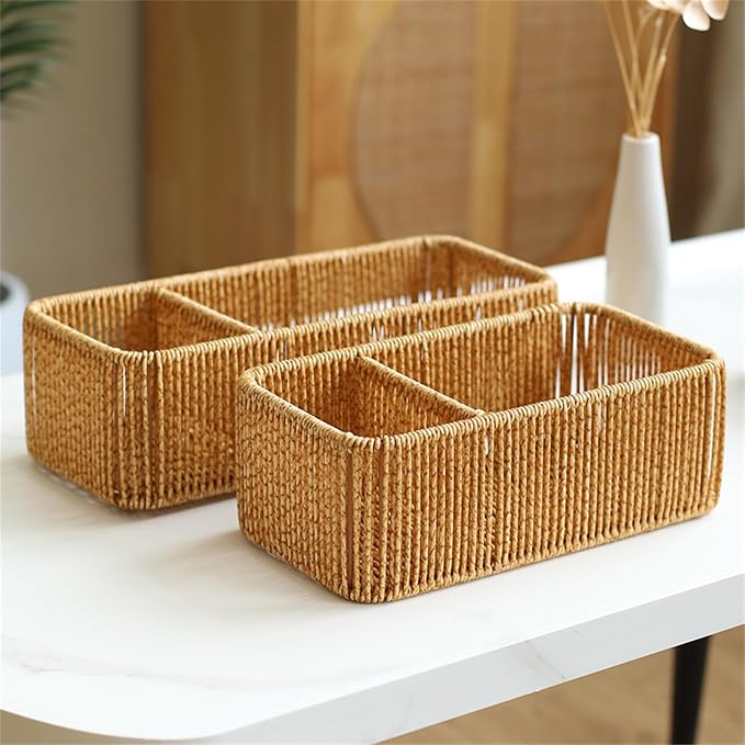 Natural Rattan Tissue Box Organizers - Image 6