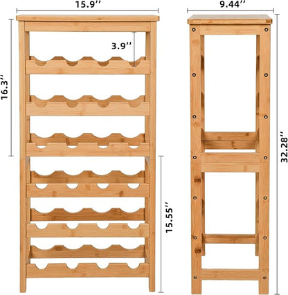 VASMIA Wine Rack Free Standing Floor, 6-Tier Display Wine Storage Shelves - Image 7