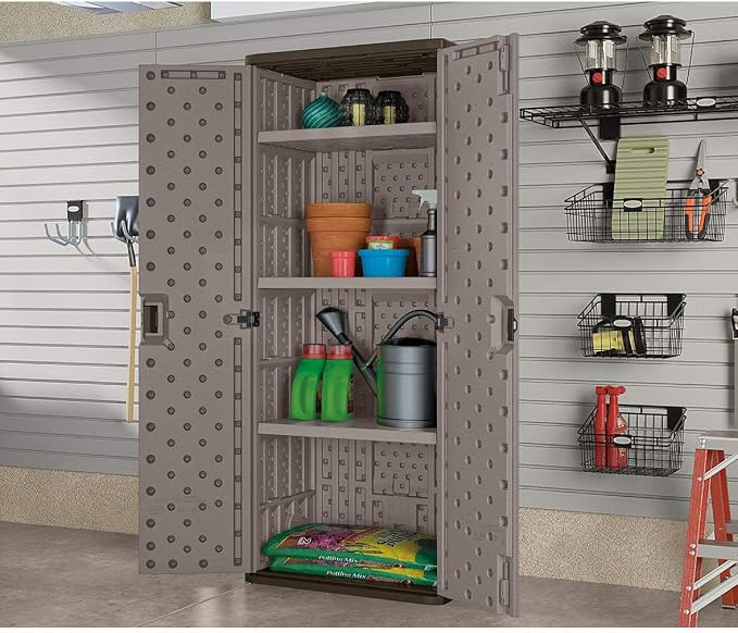 Suncast Tall Storage Cabinet for Garage Organization - Image 2