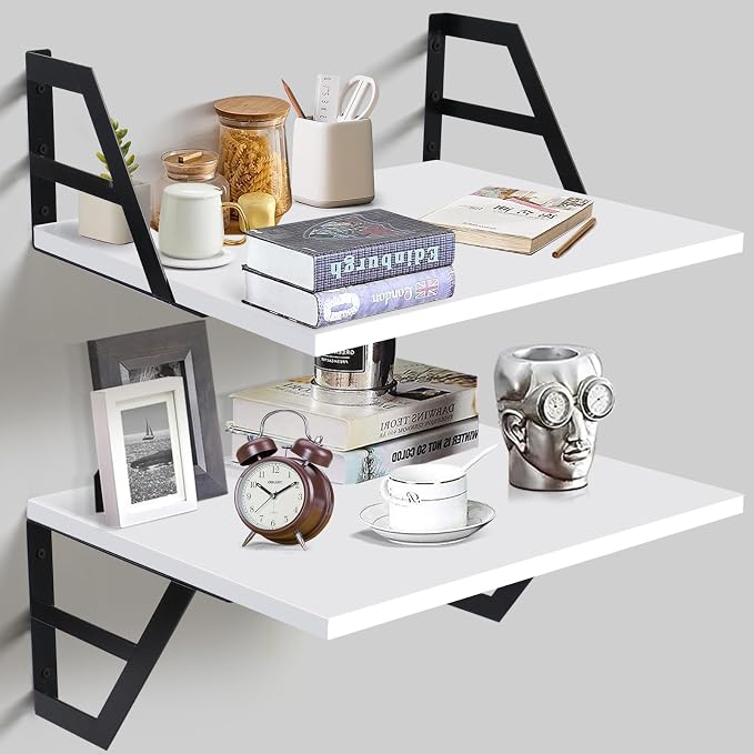 Tectocker-DOU 2 Pc Deep Floating Shelves ; Wall Mounted Hanging Shelves by Tectocker-DOU