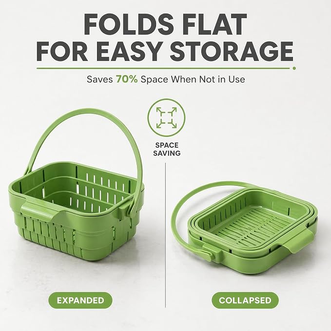 Foldable Hanging Sink Drain Basket, Expandable Kitchen Sink Colander - Image 4
