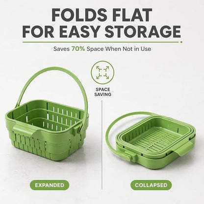 Foldable Hanging Sink Drain Basket, Expandable Kitchen Sink Colander - Image 4