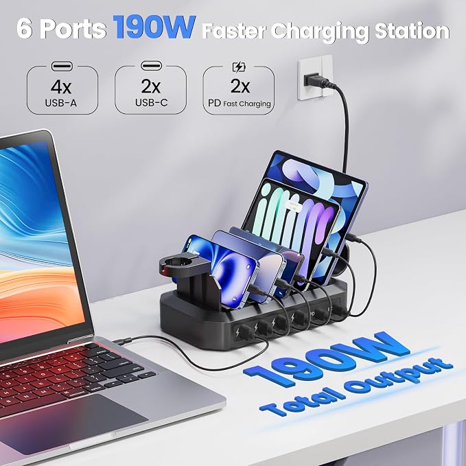 190W Fast Charging Station for Multiple Devices【Efficient & Safe Charging】 6 - Image 2