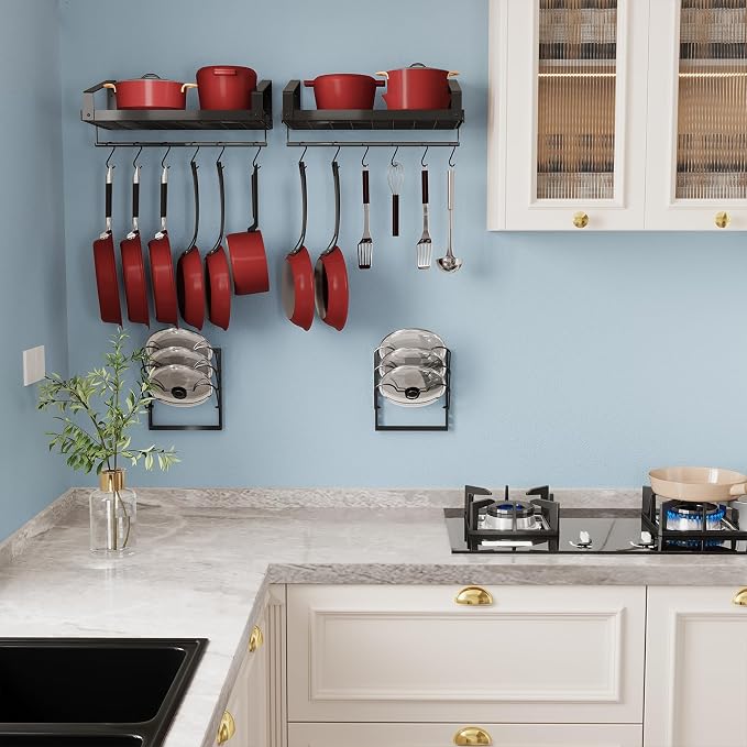 X-cosrack Pot Racks Wall Mounted Set of 2, - Image 6