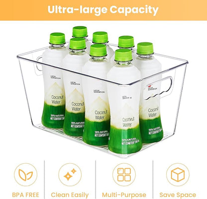 YIHONG Clear Plastic Storage Bins, 8 Pack Pantry Organizer Bins - Image 3