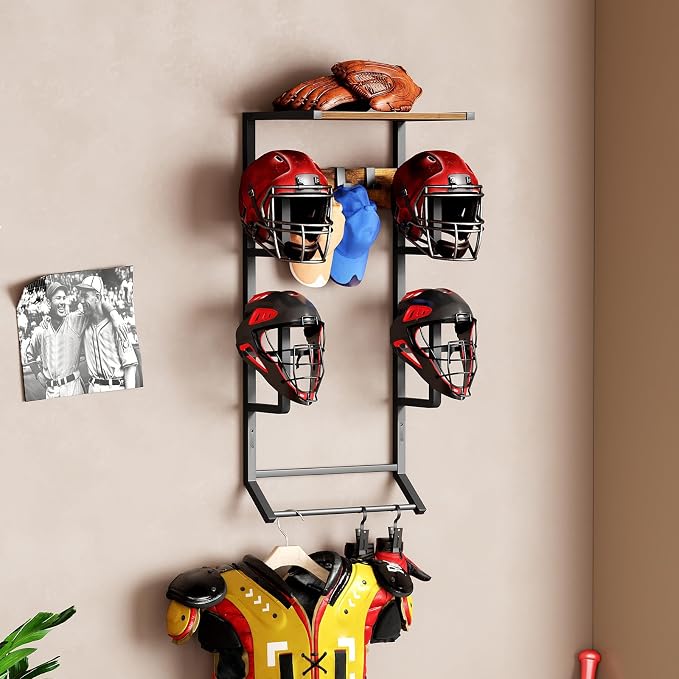 HOOBRO Motorcycle Helmet Rack Wall Mount, Helmet Holder - Image 2