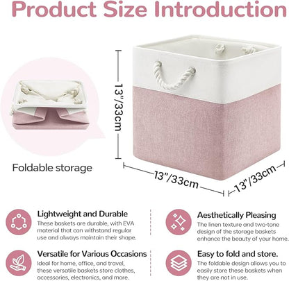 13x13 Inch Foldable Fabric Cube Storage Bins - Image 5