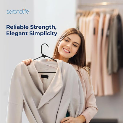 SereneLife 150 Pack Plastic Hangers, Lightweight, Space Saving Clothes - Image 7
