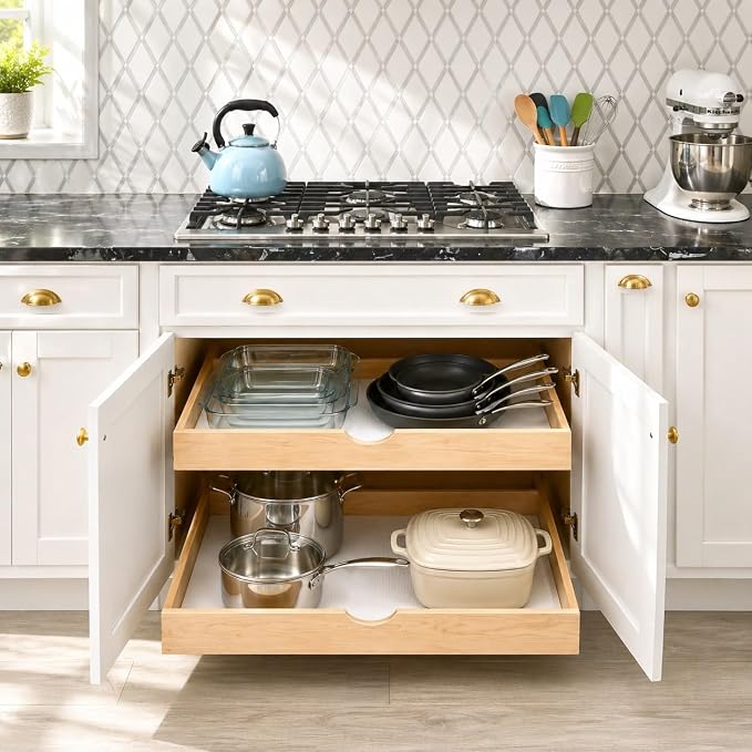 COUVER Birch Wood Pull-Out Cabinet Organizer - Image 4